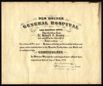 Des Moines General Hospital Certificate, Dr. Howard A. Graney, Internship