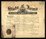 State of Iowa Osteopathy and Surgery Certificate, Howard Ambrose Graney