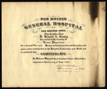 Des Moines General Hospital Certificate, Dr. Howard A. Graney, House Physician