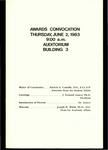 1983 Awards Convocation Program